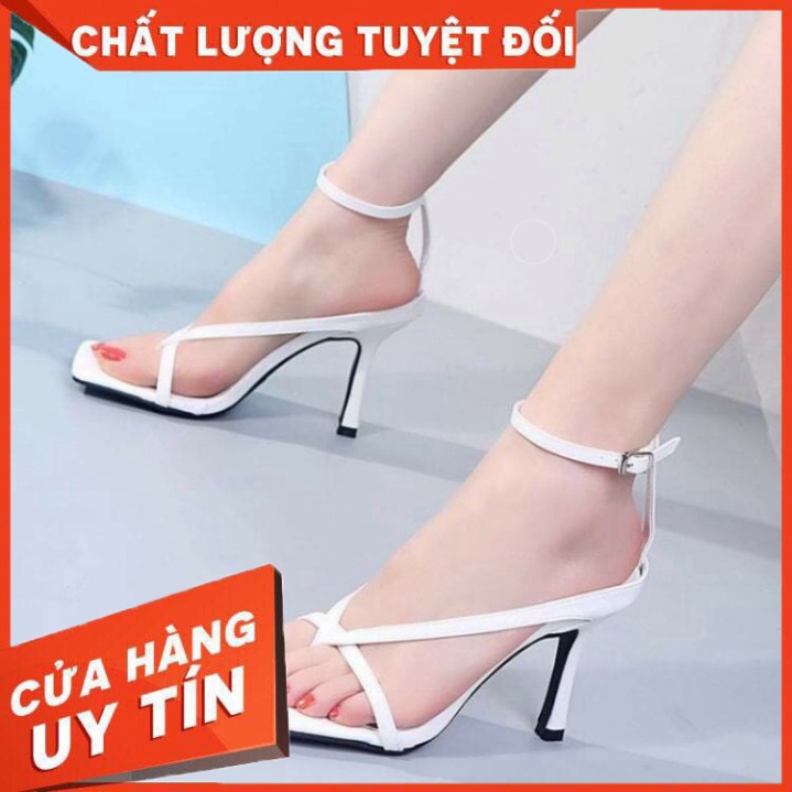 Giày cao gót Sandal 7p xỏ ngón dây mảnh chữ V cá tính siêu hot - Hàng nhập khẩu