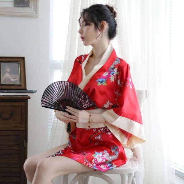 Sét Áo Choàng Ngủ 5060 Kimono Phong Cách Nhật Bản (Tặng Kèm Quần Chíp)