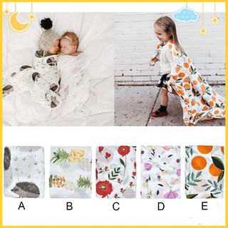 Muslin Baby Wrap Swaddling Blanket Swaddle Towel 120x120cm Hedgehog