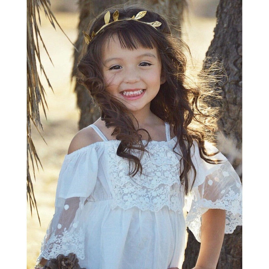 ღ♛ღLace Girl Princess Dress Kid Baby Party Wedding Pageant Formal Dresses Clothes