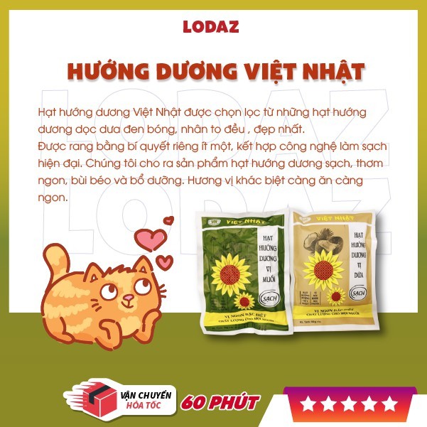 Hướng dương Việt Nhật  tẩm vị thơm ngon, bùi béo và bổ dưỡng- đồ ăn vặt Lodaz Sweet Thái Bình | BigBuy360 - bigbuy360.vn