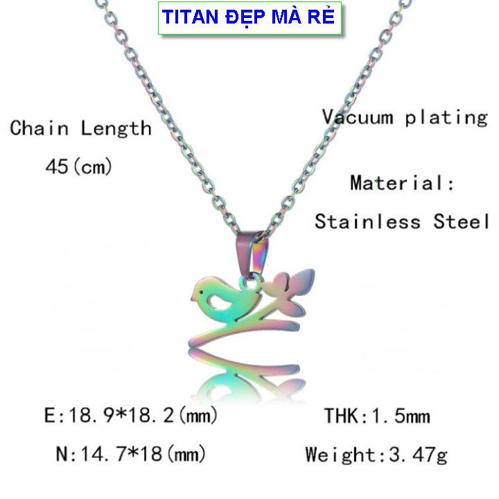 Bộ trang sức nhỏ titan mặt chú chim non xinh lung linh cho nữ - Hàng titan màu sắc bóng bền đẹp - Cam kết 1 đổi 1 nếu đe