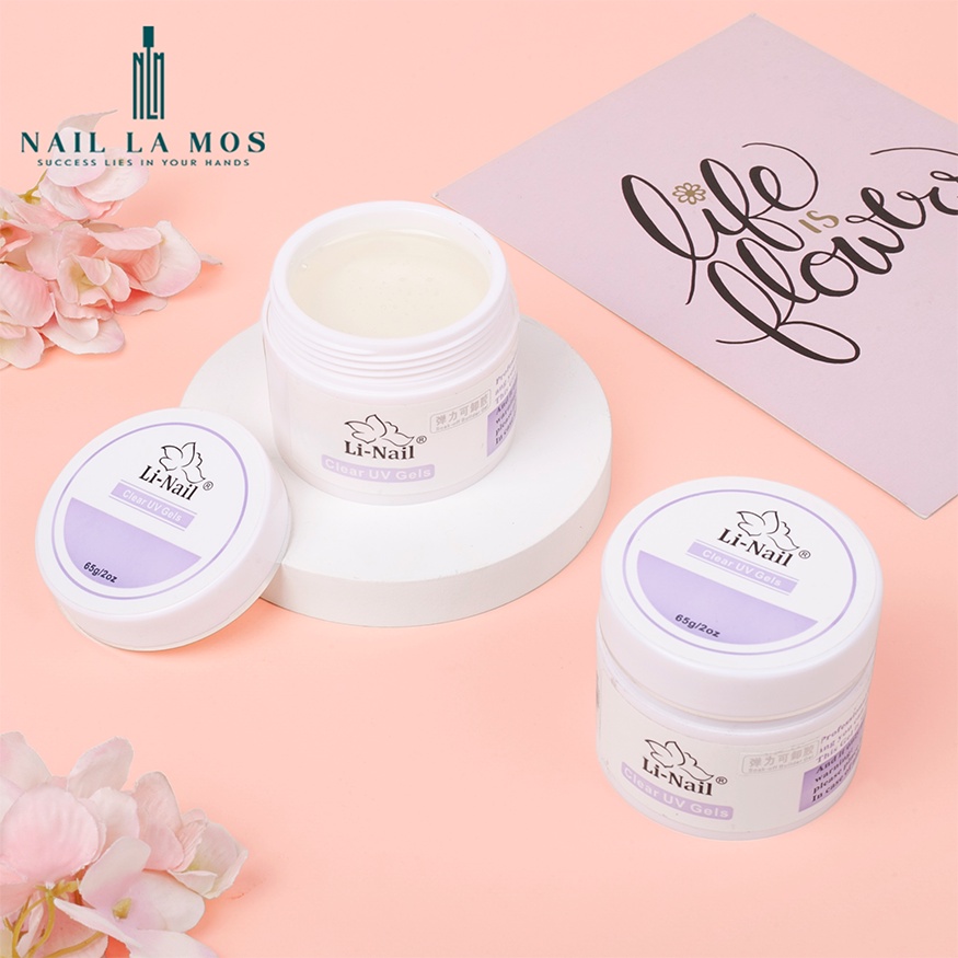 Gel đắp móng Li-nail chính hãng đậm đặc không nóng, màu trong suốt