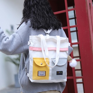 Túi tote vải kiêm balo phối túi hộp Babi TX92