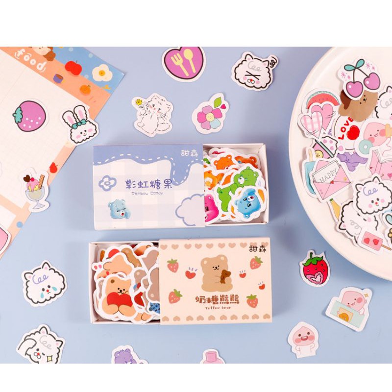 Set 100 hình dán sticker trang trí nhiều họa tiết