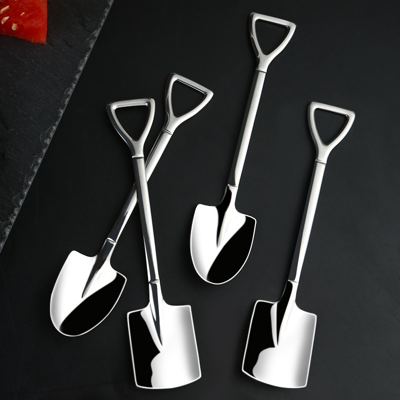 Muỗng hình xẻng xúc thức ăn bằng thép không gỉ sáng tạo jp5
