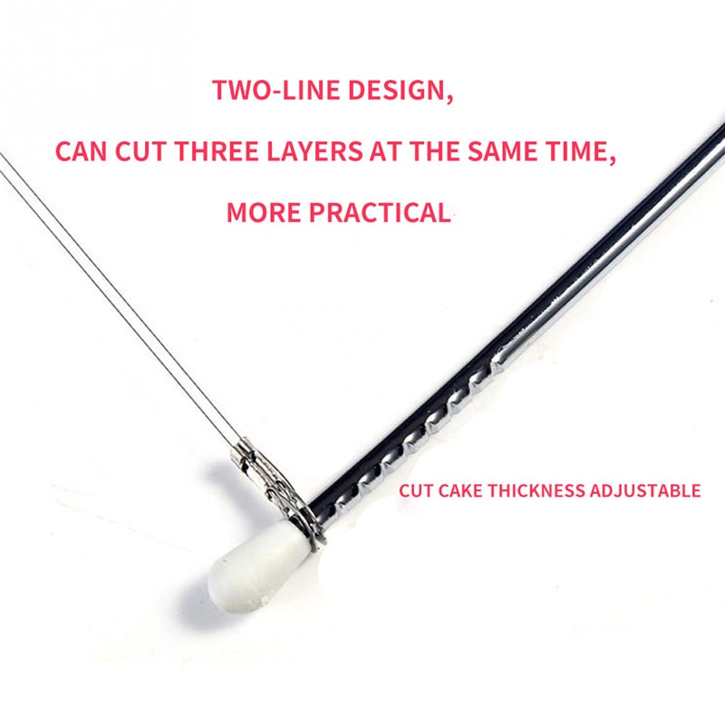 1pc Double Line Adjustable Stainless Steel Cake Cut Slicer Device Cake Decorating Mold DIY Bakeware Kitchen Cooking Tool