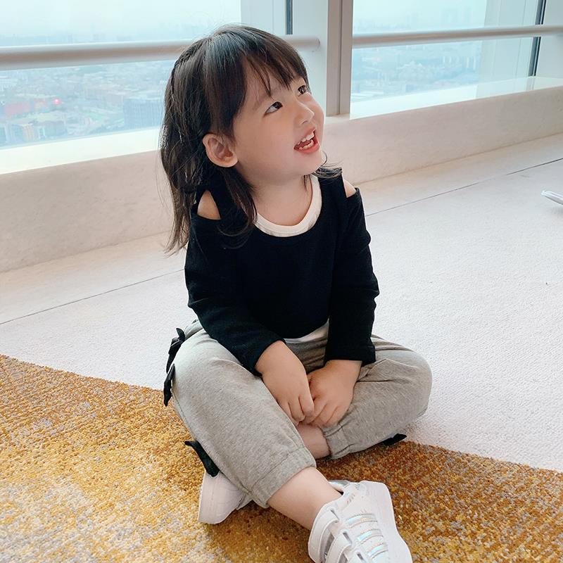 Áo Thun Cotton Giả Hai Mảnh Dài Tay Thoải Mái Thời Trang Xuân Thu Cho Nữ