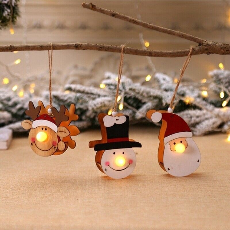 Dây đèn LED treo hình ông già Noel trang trí cây