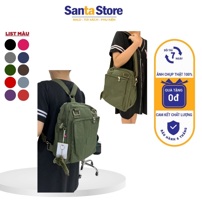 Balo túi xách vải nữ đẹp KL2130 SANTA STORE thời trang cao cấp nhiều kiểu đeo đi làm, du lịch, đi học nhiều ngăn