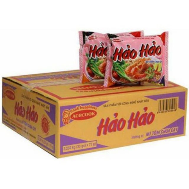 Thùng mỳ hảo hảo chua cay+ gà vàng 30gói x75g