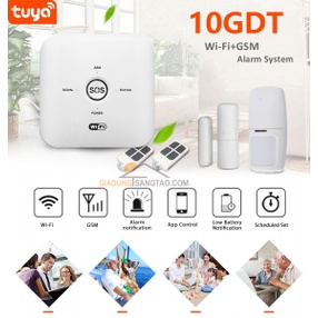 Bộ báo động chống trộm qua điện thoại Tuya wifi + sim GSM