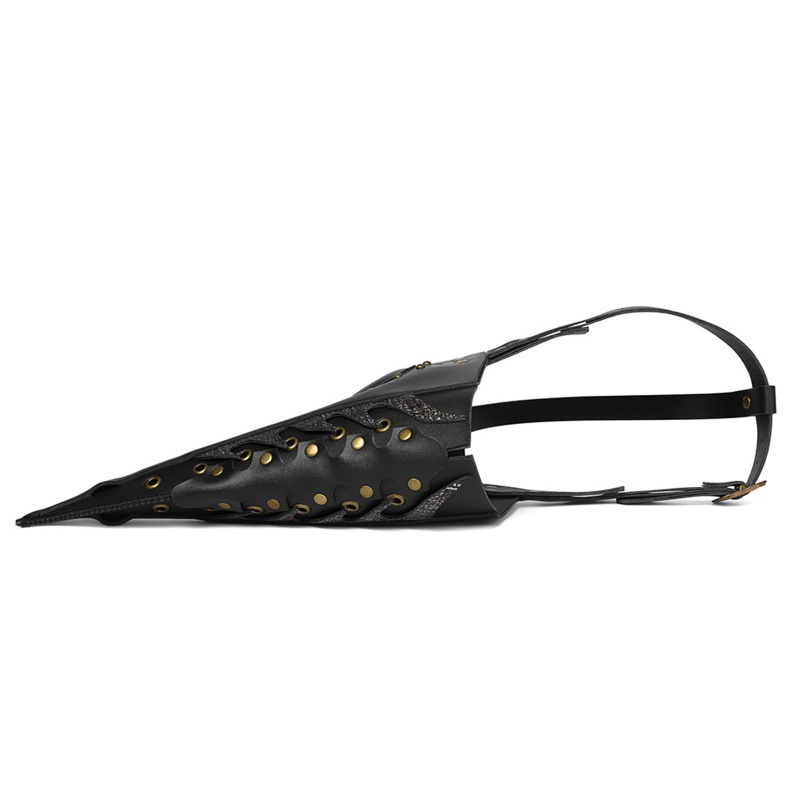 Xiangbao Dây Da Nhân Tạo Màu Đen Hóa Trang Halloween