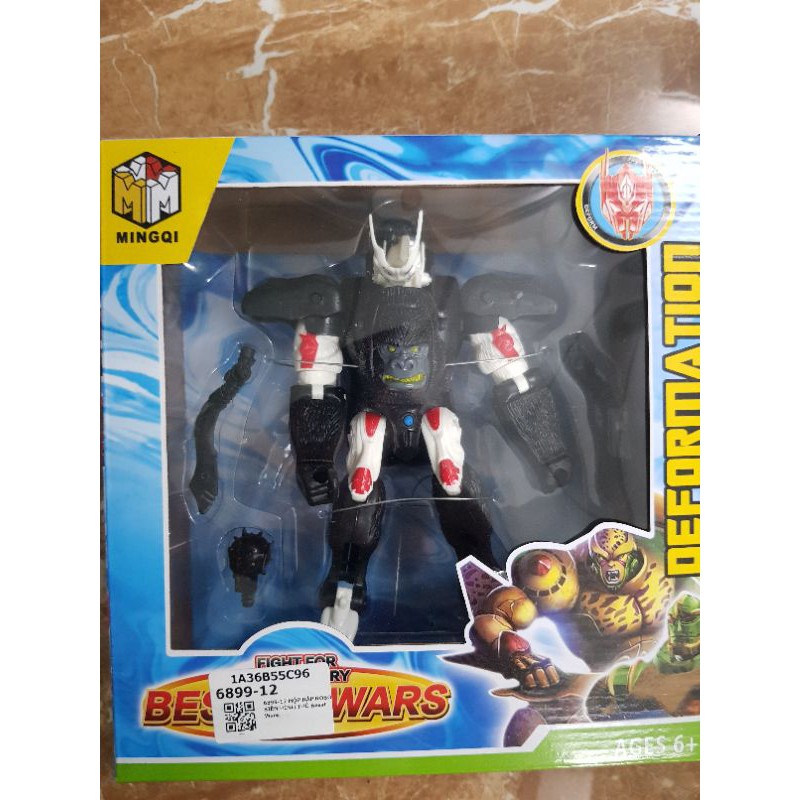 đồ chơi robot biến hình transformers beast war optimus. biến khỉ