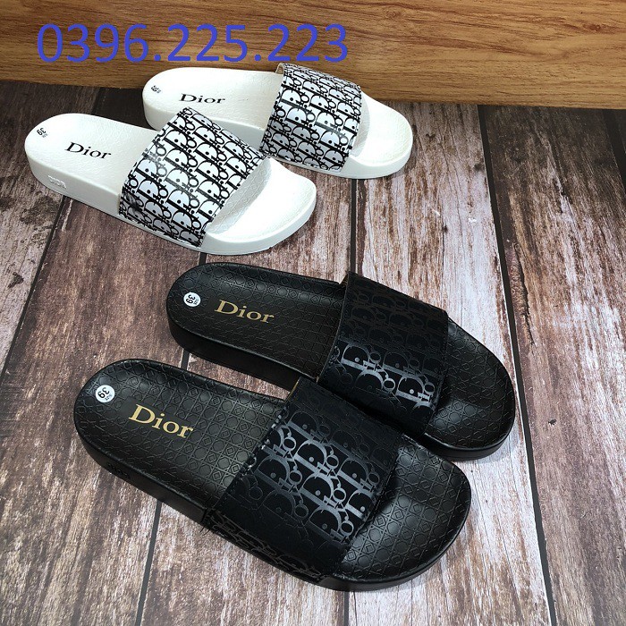 Dép quai ngang❤️FREESHIP❤️ Dép DIOR  đế mềm màu đen dành cho nam nữ cực đẹp xịn sò