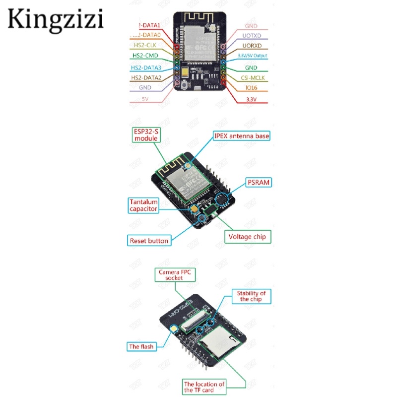 Mạch thu phát Wifi ESP32-CAM hỗ trợ máy camera OV2640/OV7670 chuyên dụng