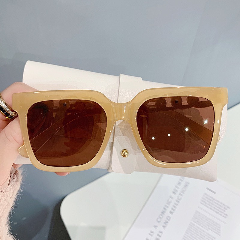 Mắt Kính Thời Trang Kính Râm Form Vuông Dây Xích 643 Sang Chảnh Phong Cách Ulzzang - Hazo