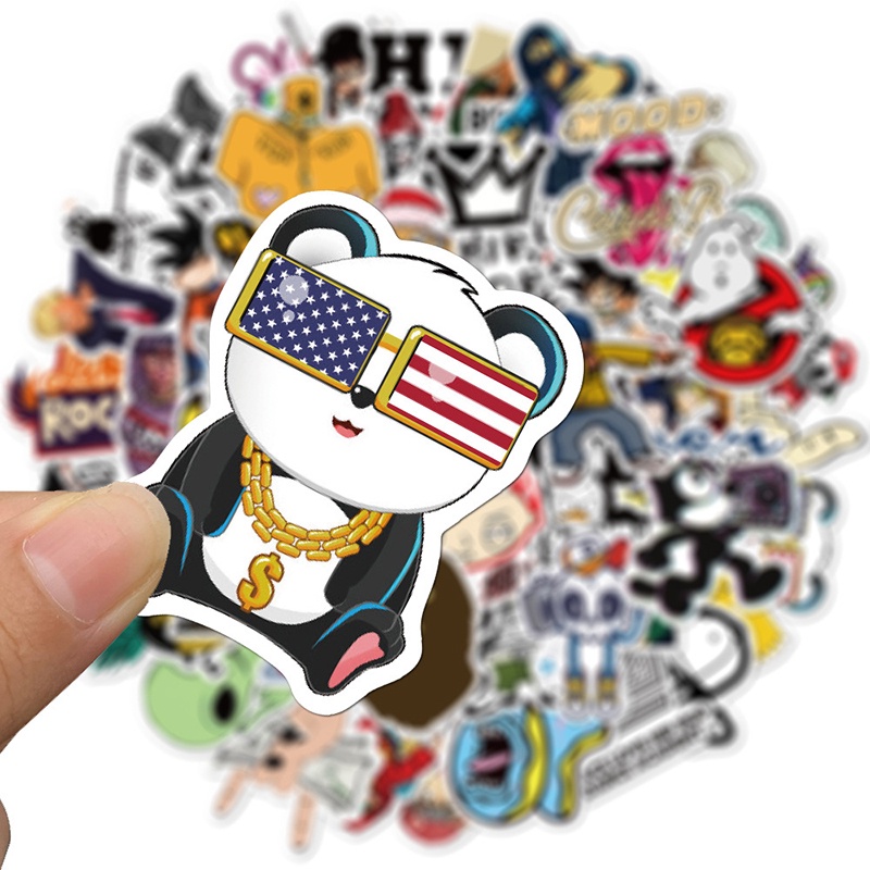 Bộ 100 Miếng Dán PVC Phong Cách Hip Hop Trang Trí Xe Hơi / Máy Tính