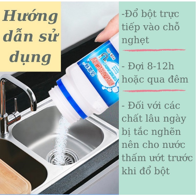 Bột Thông Tắc Cống Bồn Cầu Bồn Rửa Mặt Đường Ống