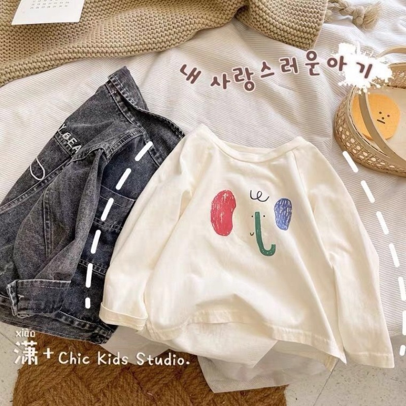 Áo Thun Tay Dài In Hoạt Hình Phong Cách Phương Tây Thời Trang Mùa Thu Dành Cho Bé Trai