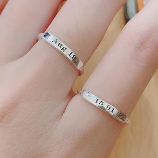 Nhẫn bạc cặp đôi khắc tên chuẩn bạc ta