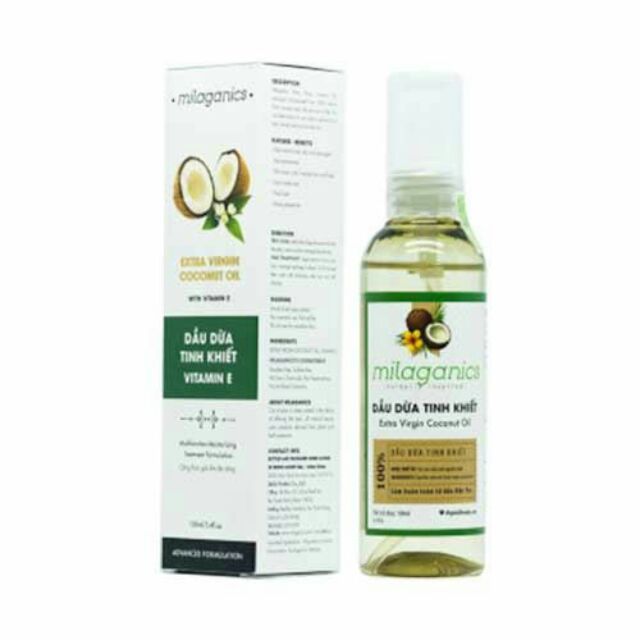 Dầu dừa ép lạnh tinh khiết Milaganics 100ml