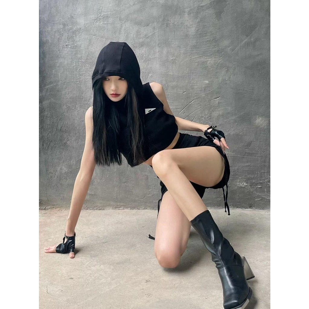 Áo Thun Không Tay Có Nón Trùm Đầu Mẫu Mới Dành Cho Nữ