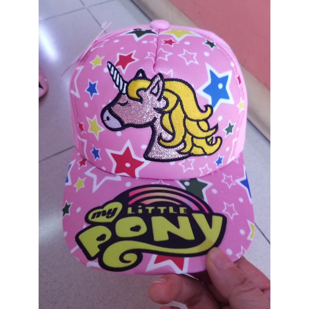 Nón kết hoạt hình Pony unicorn 1 sừng và công chúa elsa hình thêu sắc nét cho bé gái