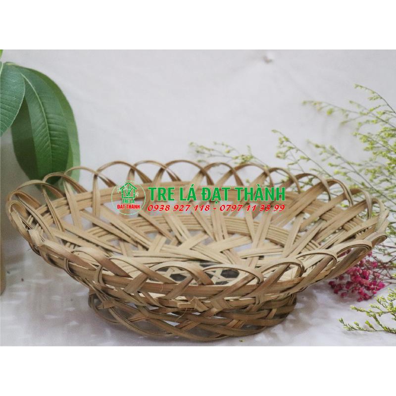 Rế tre ovan mini 100% nan cật tre, dùng để chụp hình, trang trí