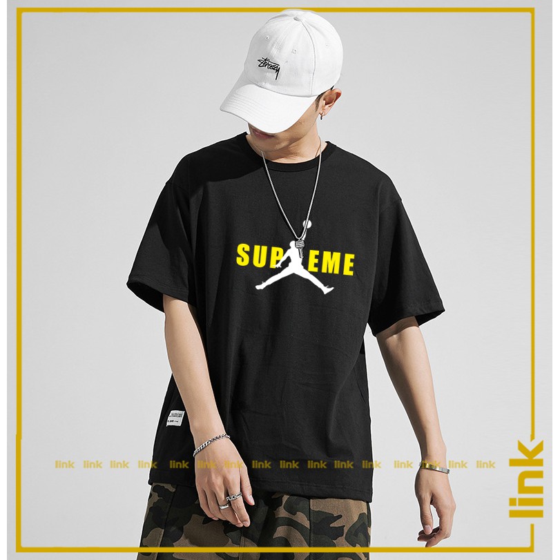 Áo thun nam dài tay supreme jordan chất phong cách trẻ trung ( Đen, Trắng )