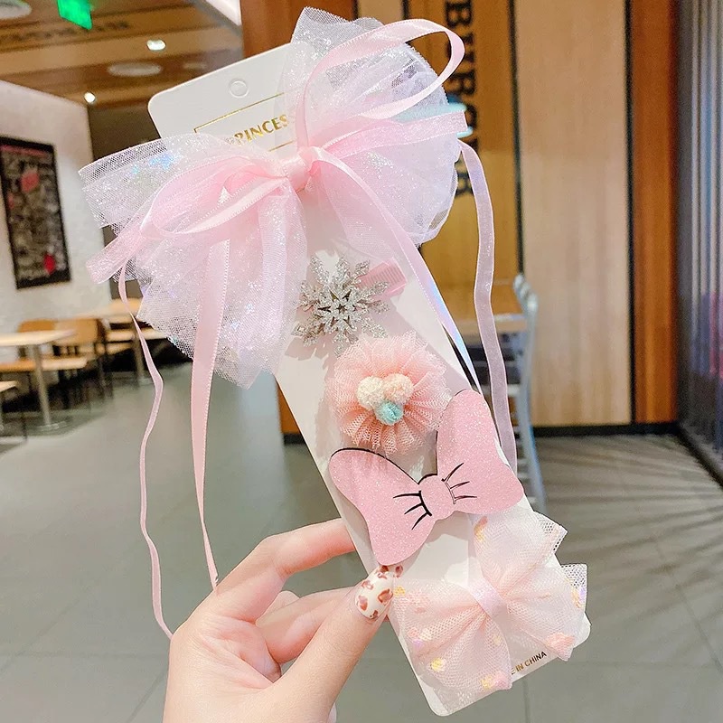 Set Kẹp Tóc Hình Bông Tuyết Cho Bé Gái