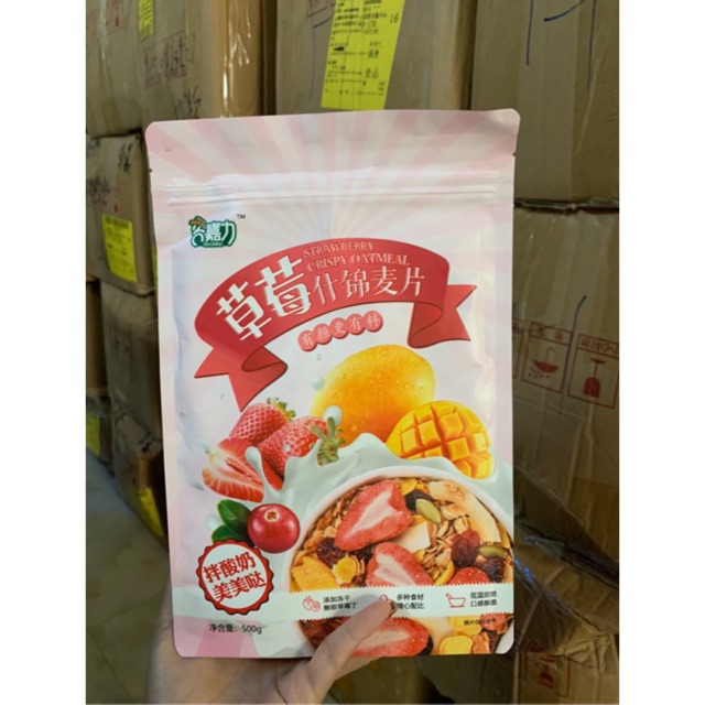Ngũ cốc hoa quả sấy khô 500g !! Tặng kèm bát & thìa lúa mạch