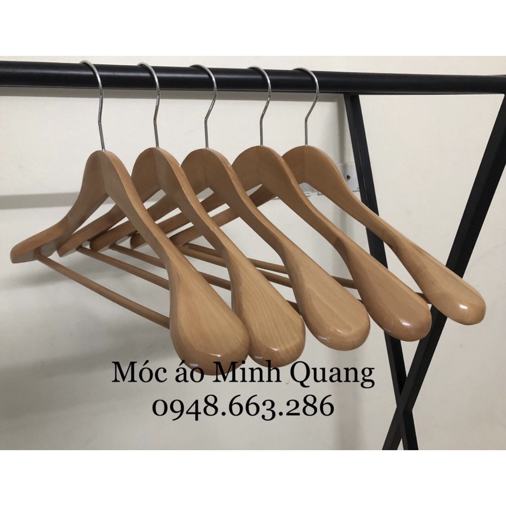 móc gỗ treo quần áo-mắc gỗ treo vest-làm từ gỗ tự nhiên 100%-kích thước dài 44cm-vai móc dày 5cm-chuyên dùng cho shop,..