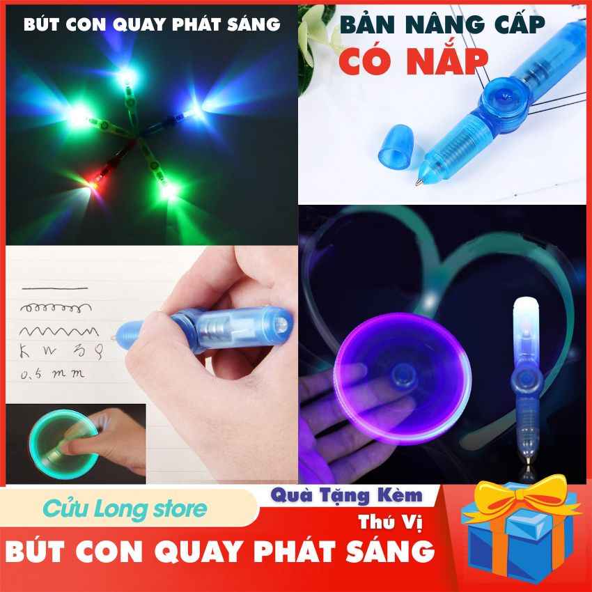 Con Quay Vô Cực Bút Quay Nghệ Thuật Phát Sáng, Spiner bút bi viết mực bản nâng cấp quay thần tốc mới có nắp