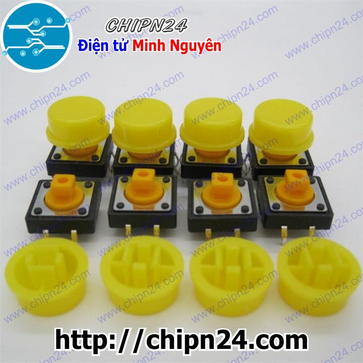 [10 CÁI] Nắp chụp nút nhấn 12x12 B3F-4055 Vàng