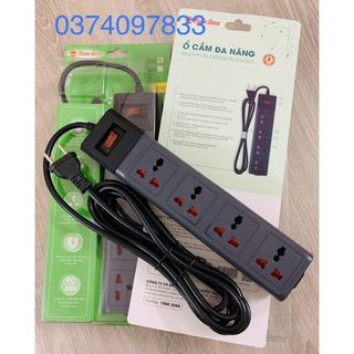 Ổ cắm đa năng 3m/5m rạng đông chịu tải 2500w nắp an toàn chống giật chống xung điện áp cao, chống sét - oc02 4c/3m/5m/10