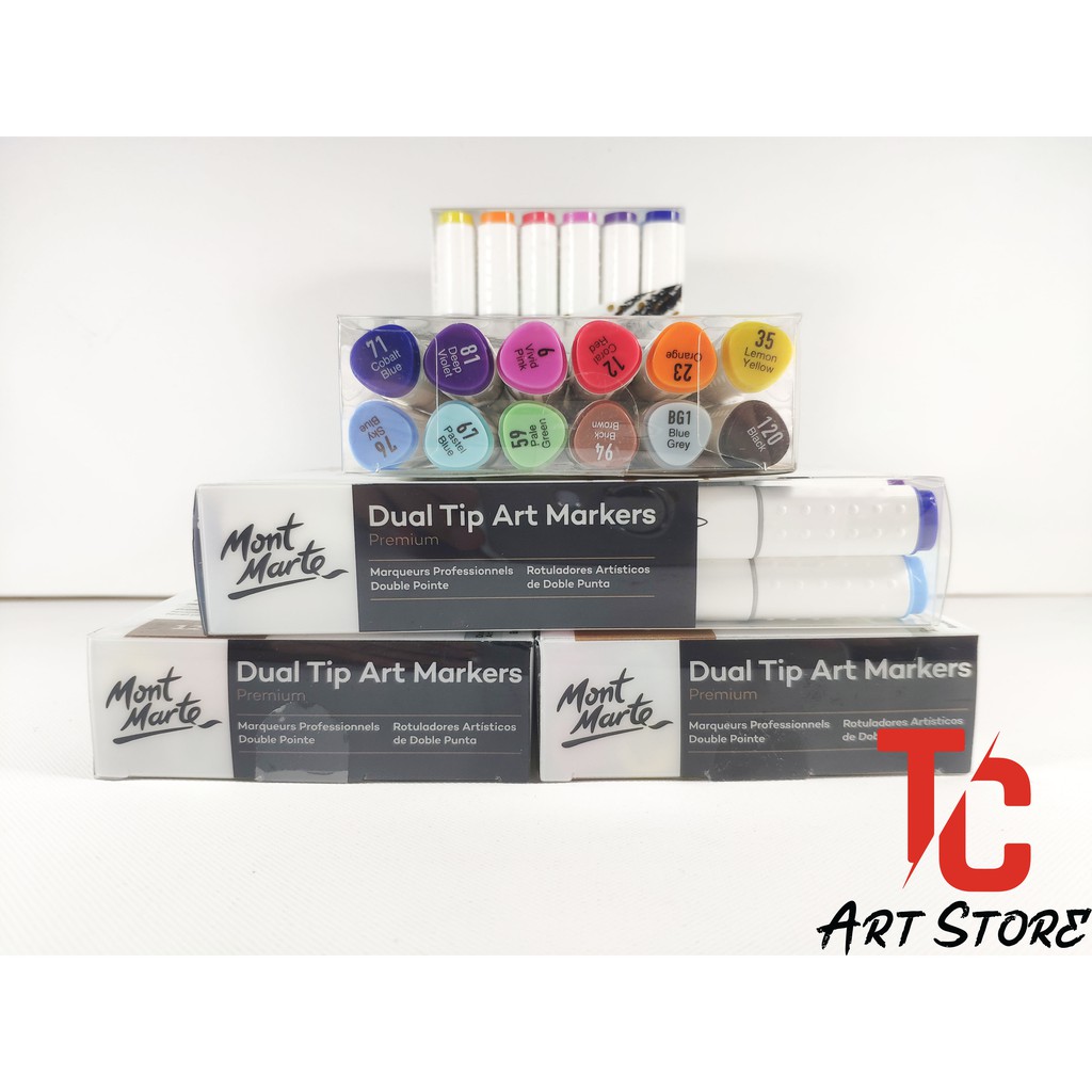 Bộ Bút MARKERS MONT MARTE 12/24 Màu – Dual Tip Art Markers Mont Marte MMPM0022