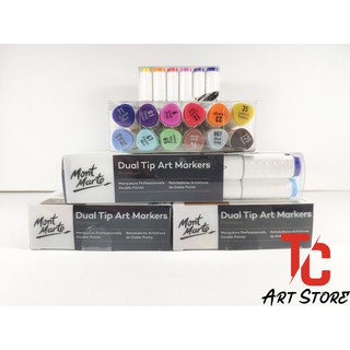 Bộ bút markers mont marte 12/24 màu – dual tip art markers mont marte mmpm0022