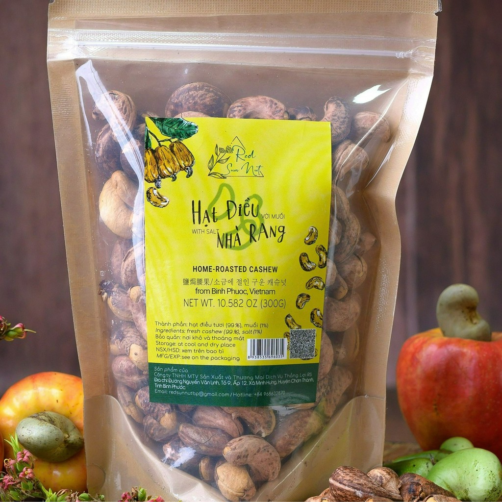 300gr hạt điều rang muối vỏ lụa Bình Phước (Redsunnut)