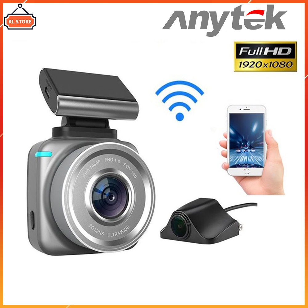 { HOT } Camera Hành Trình Trước Sau Anytek Q2 Full HD - Màn Cảm Ứng Tích Hợp Wifi Xem Trên Điện Thoại