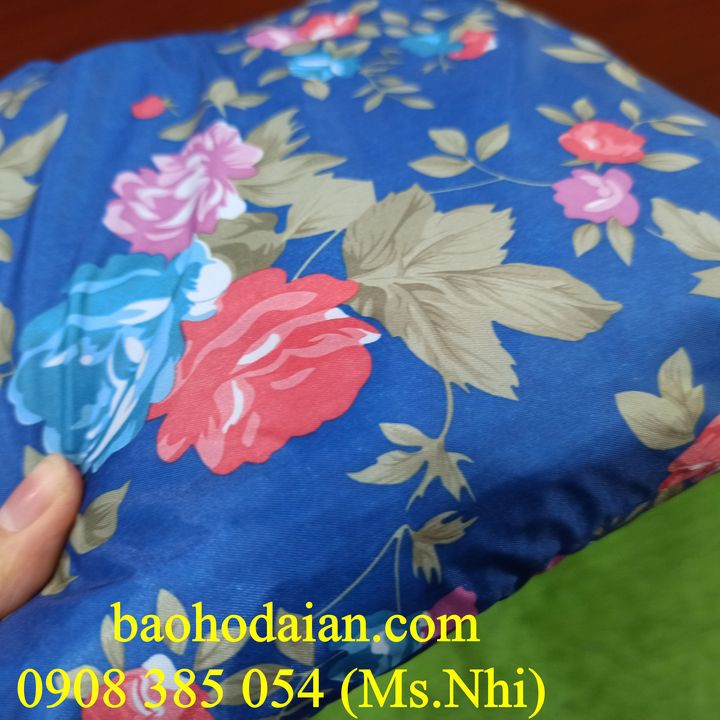 Áo mưa bít kín người vải dù họa tiết hoa- Hình thật