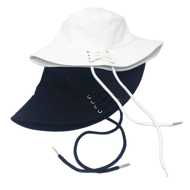 Mũ Bucket Cotton Màu Trơn In Chữ Bts Có Thể Điều Chỉnh Kích Cỡ