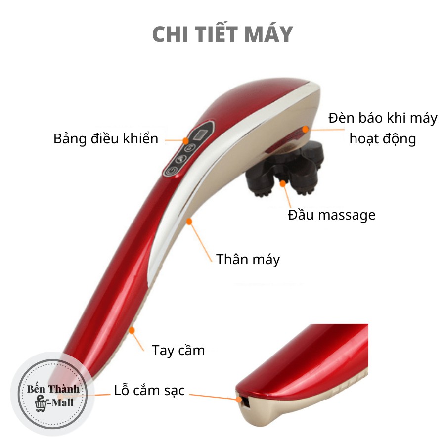 ✈️ [Freeship] Máy massage cầm tay Phantom Massager SH-106 [Bản không dây hoặc có dây] [5 đầu massage thay thế]