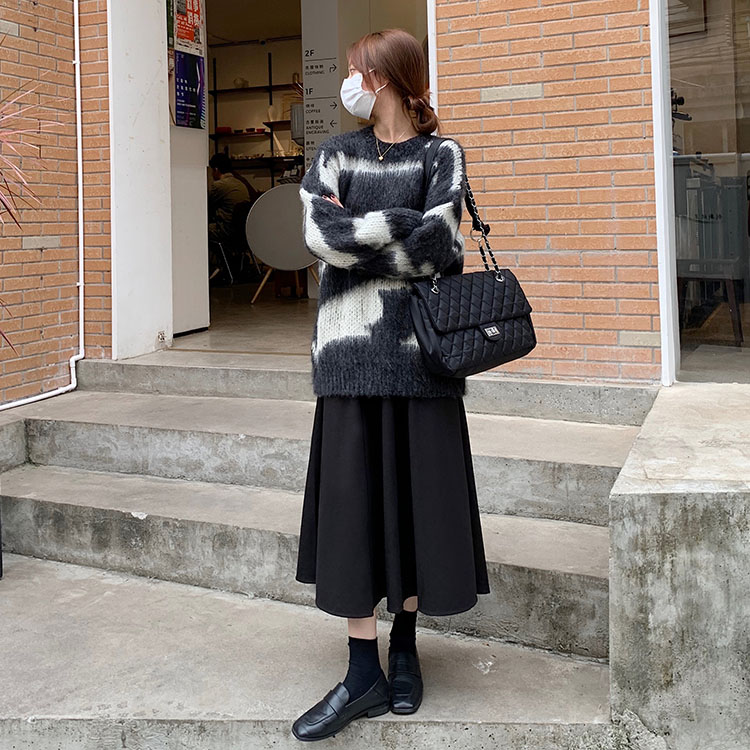 Chân Váy Midi Dáng Chữ A Lưng Cao Màu Trơn Xinh Xắn 39091