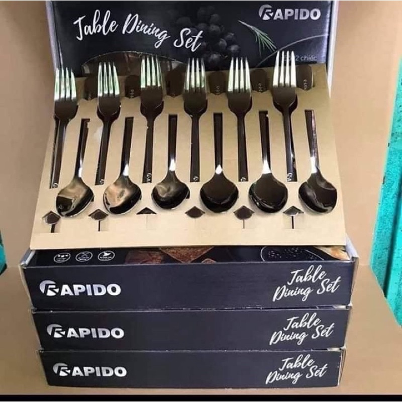 Bộ thài dĩa rapido inox 304
