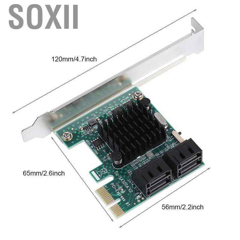 Card Mở Rộng Soxii Pci-E X1 Sang 4-port Sata 3.0 Sataiii 6gbps Cho Windows Xp