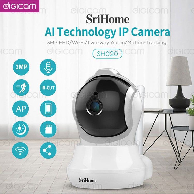 [FreeShip - Bán Sỉ] Camera Srihome SH020 - 3MP FHD - Kết nối wifi - Đàm thoại hai chiều - Phát hiện chuyển động | BigBuy360 - bigbuy360.vn