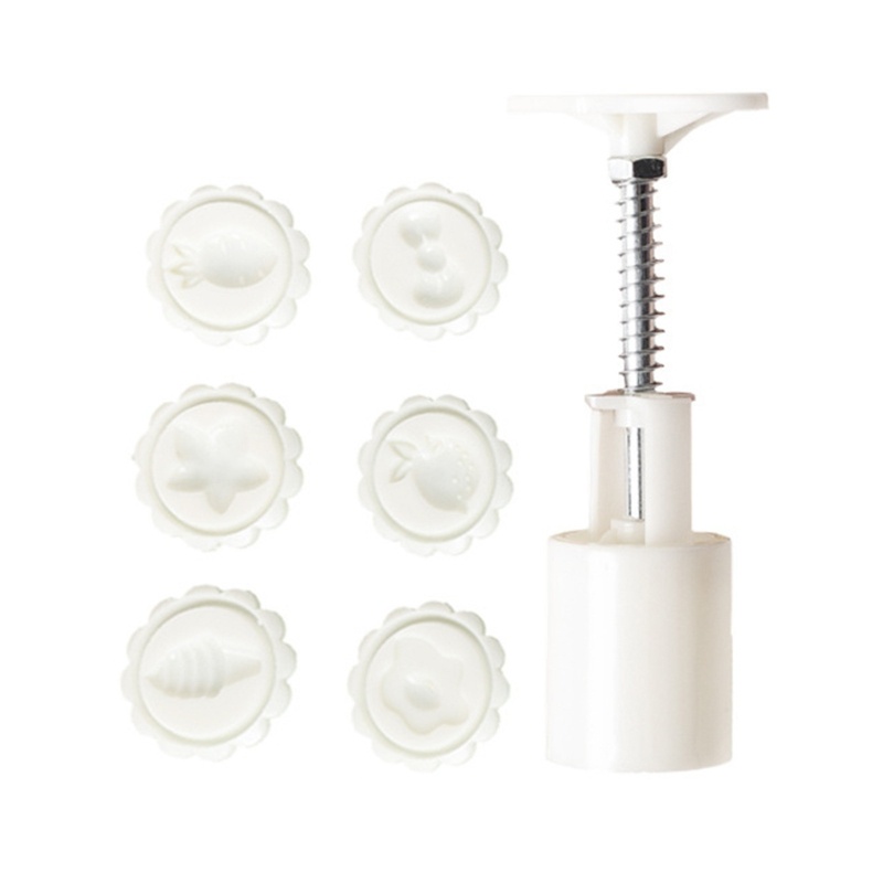 Khuôn Làm Bánh Trung Thu 25g Bằng Nhựa Kèm 6 Con Dấu Khác Nhau DIY