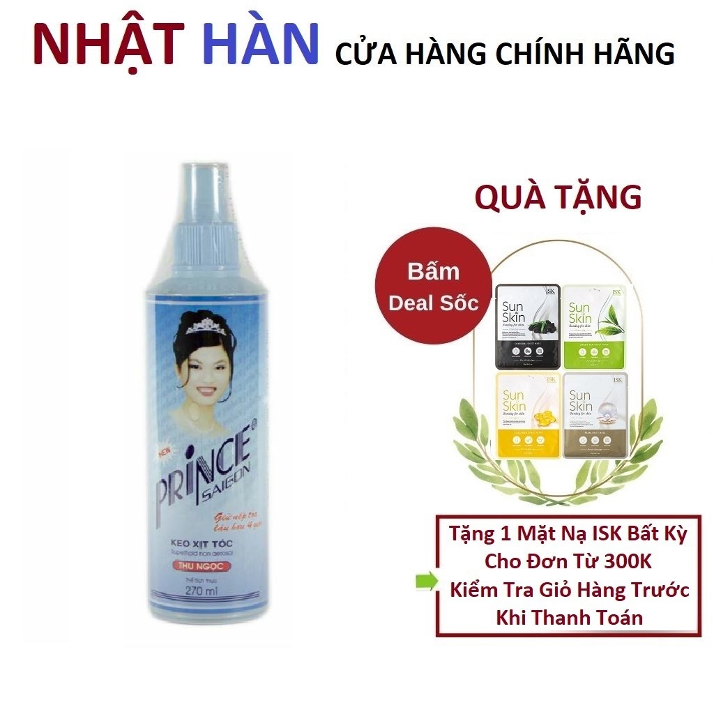 Keo xịt tóc Prince Sài Gòn, gôm vuốt Thu Ngọc giúp cứng, bóng tóc cho nam nữ, giữ nếp lâu 125ml/ 210ml