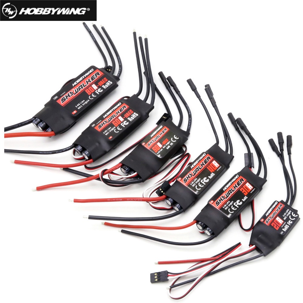 Bộ Điều Khiển Tốc Độ Hobbywing Skywalker 40A 50A 60A 80A 15A 20A 30A ESC Cho Máy Bay Trực Thăng Điều Khiển Từ Xa